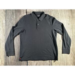 UNTUCKit Avignon Black Polo Shirt Mens Size XL Long Sleeve Cotton Work Casual